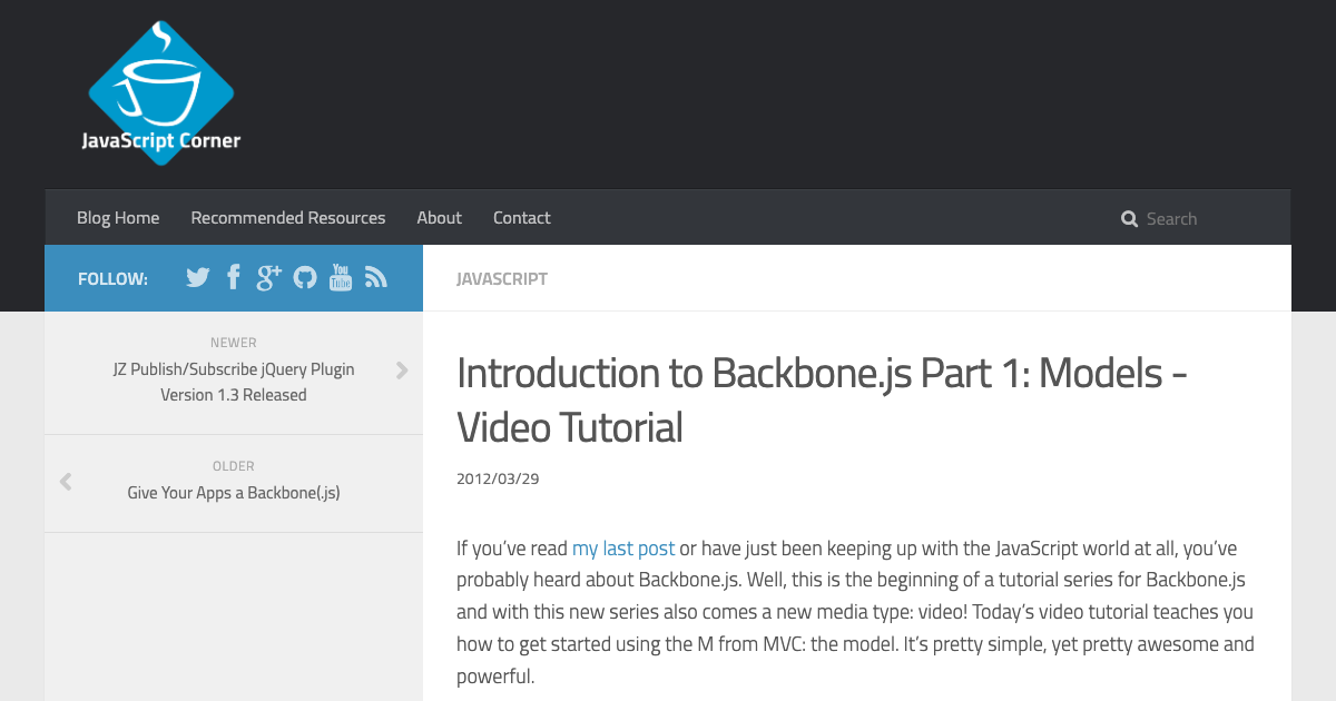 Introduction to Backbone.js: Models | Ryan Orban