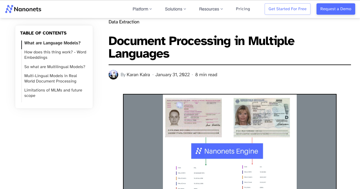 Document Processing in Multiple Languages | Ryan Orban
