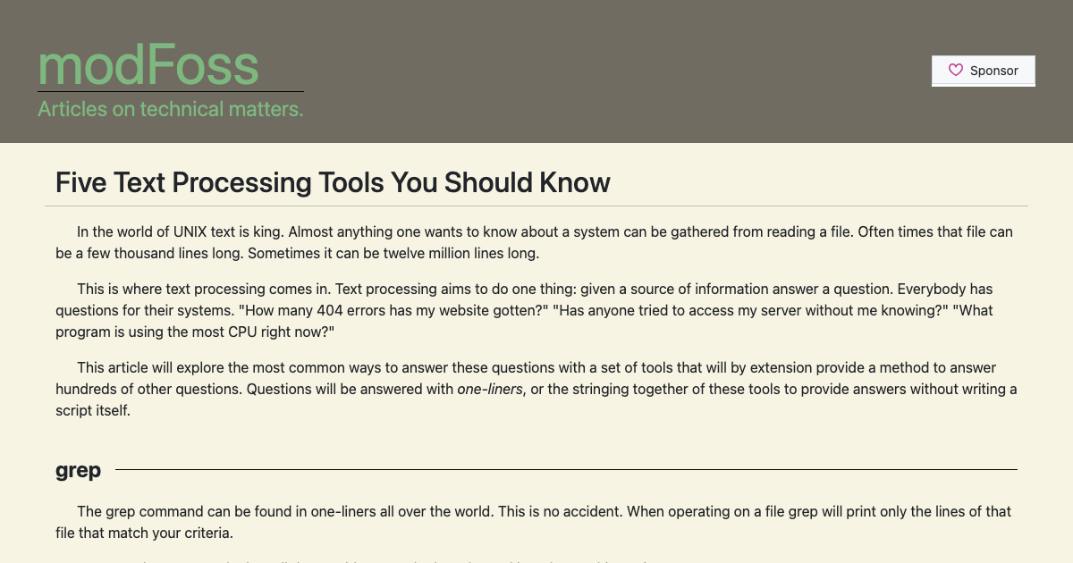 Five Text Processing Tools You Should Know | Ryan Orban