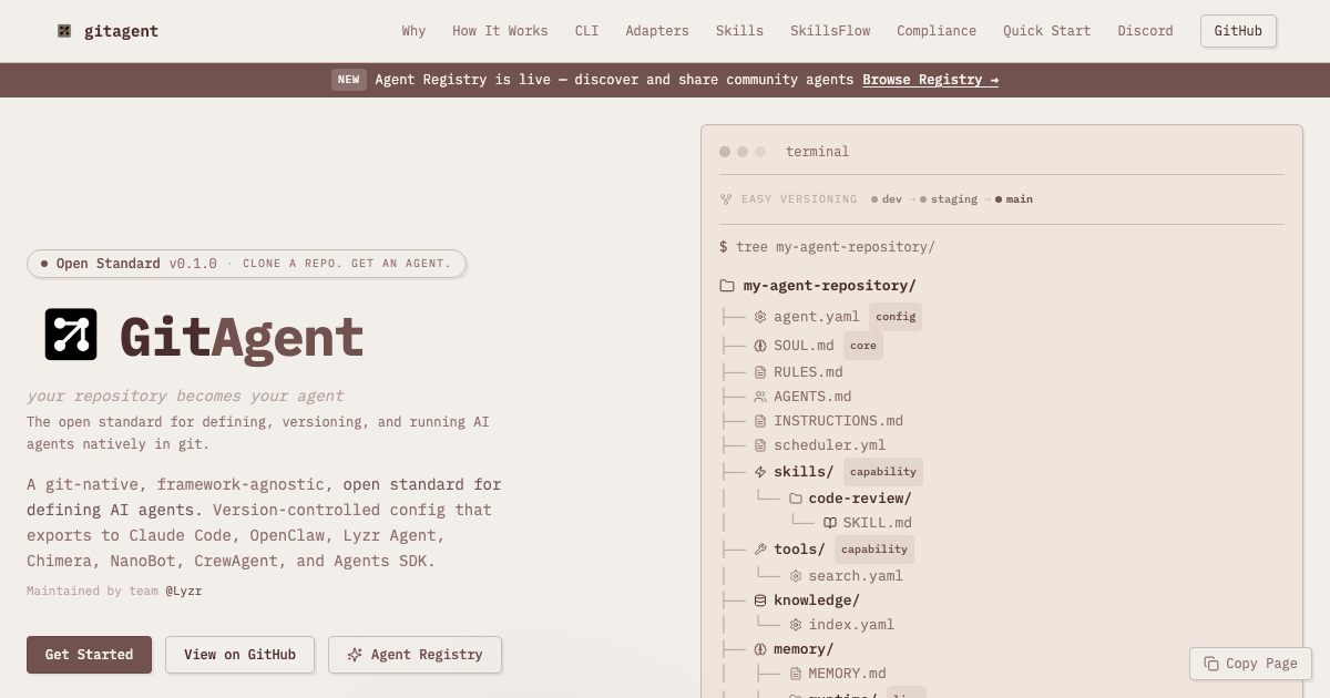 GitAgent: git-native open standard for AI agents | Ryan Orban