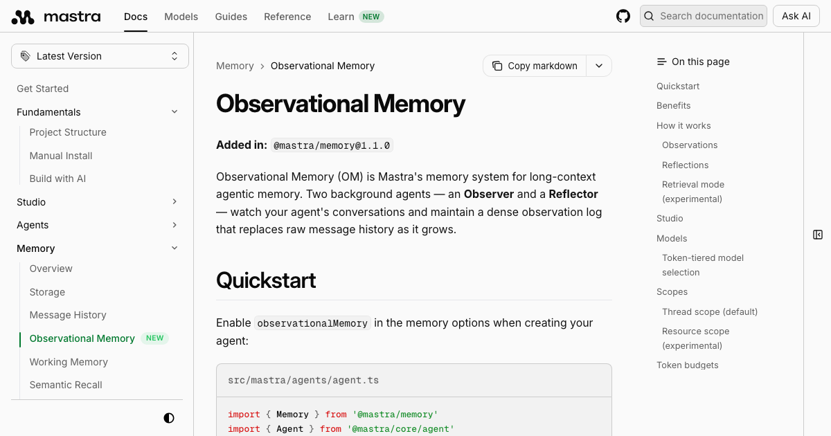Mastra Observational Memory | Ryan Orban