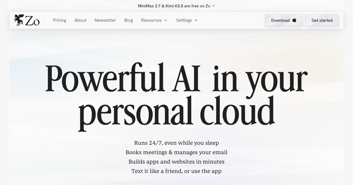 Zo: personal AI cloud computer for 24/7 execution | Ryan Orban